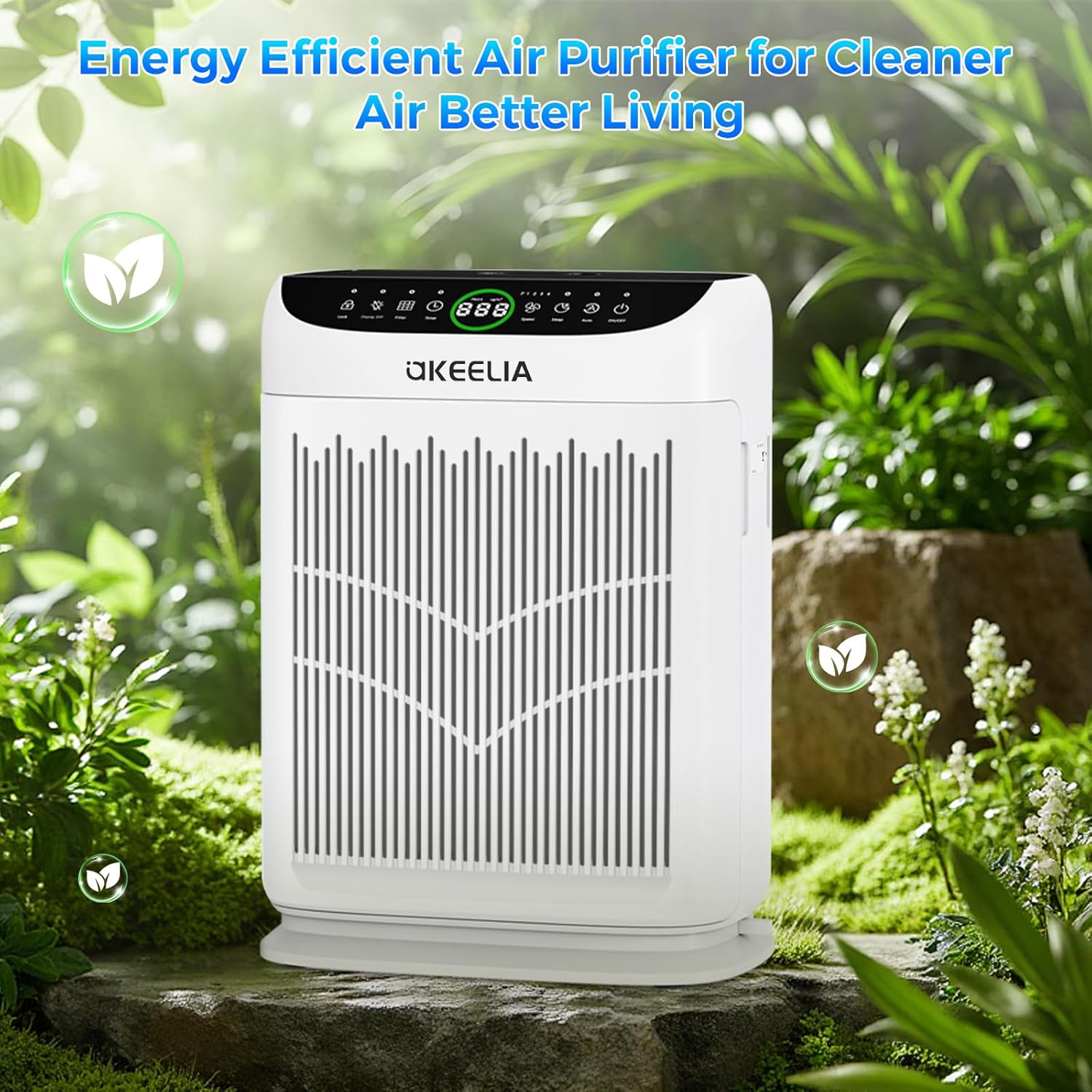 Replacement Filter Compatible with AKEELIA AP380 Air Purifier for Home Large Room Bedroom, Air Cleaner 3-in-1 HEPA Activated Carbon Filter for Smoke, Dust, Pet Hair, Pollen, 2 Pack