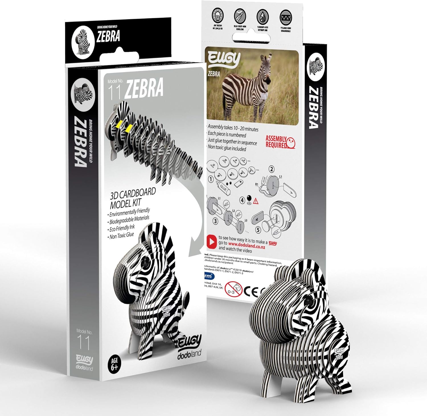 EUGY 3D Zebra Model, Craft Kit