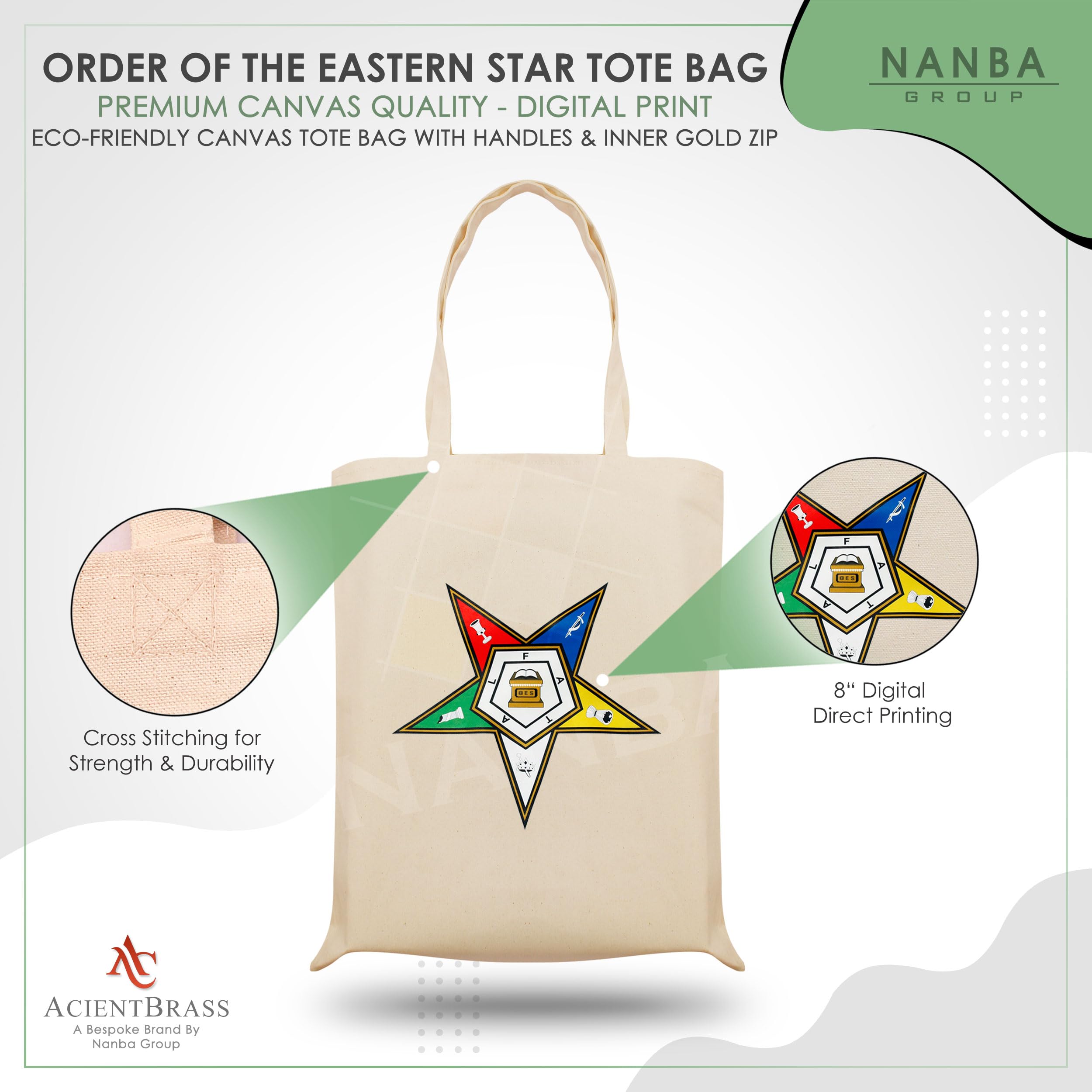 ACIENTBRASS OES & Masonic Canvas Tote Bags - Multiple Designs