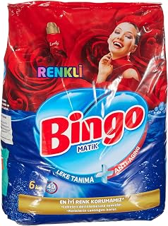 Bingo Matik Renkli 40 Yıkama Toz Çamaşır Deterjanı 1 x 6 kg , 6000 G