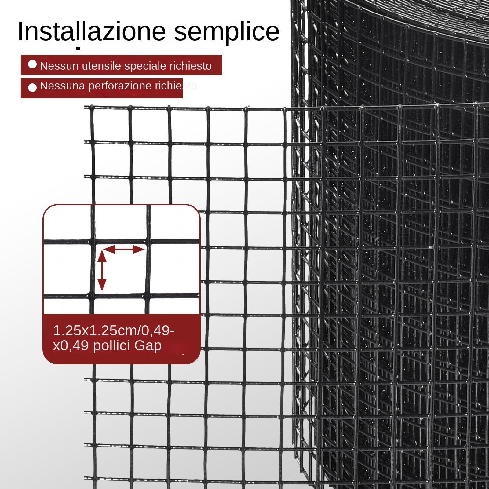 Rete anti piccioni per fotovoltaico 20 cm x 30 m kit protezione pannelli solaris con 100 ganci installazione senza fori anti uccellis 1 mm Diametro del filo