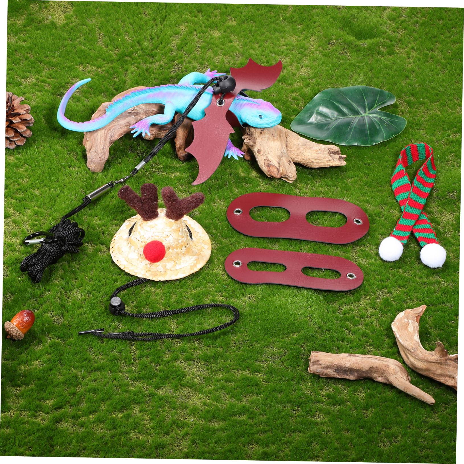 Bartdrache Weihnachtskostüm Set Für Reptilien – Mit Mütze, Schal, Leine & Geschirr (10 Teile)