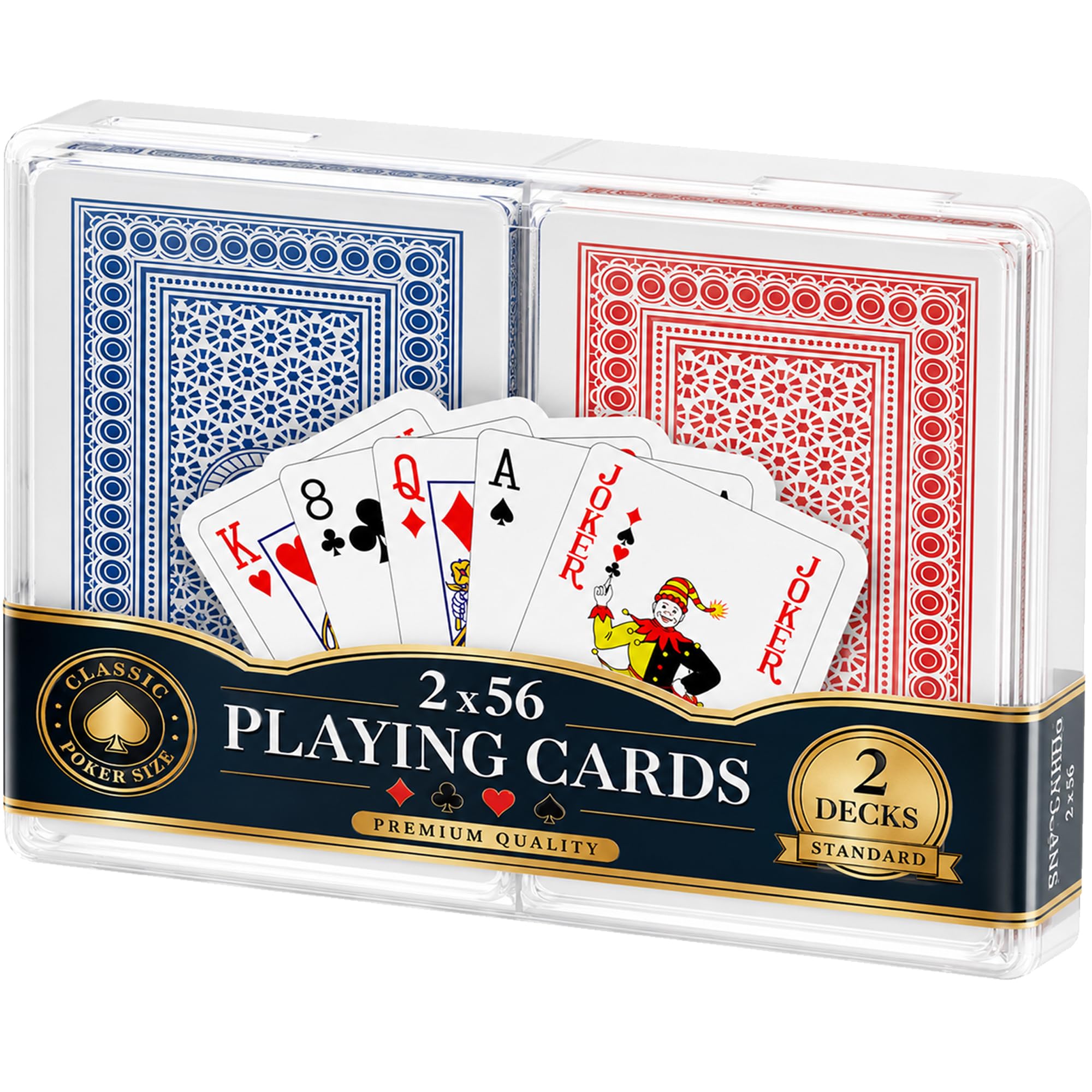 Jeux de Cartes Rouge et Bleu Lot de 2 - Cartes à Jouer pour Poker et Jeux de Société