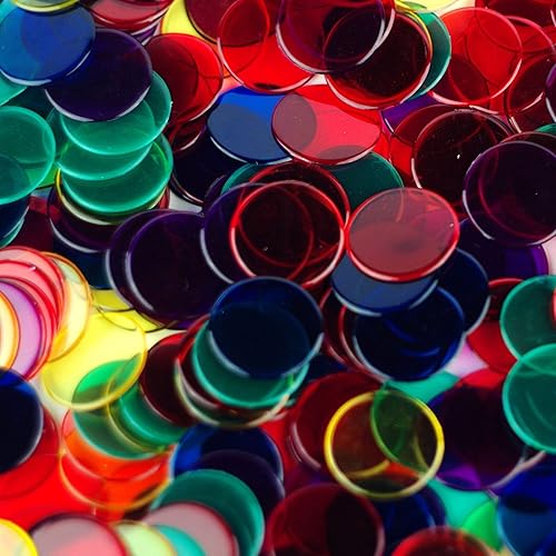 Miniatura 9 de MR CHIPS Fichas de bingo de plástico para juegos de bingo, bolsa de 300 unidades, fichas de conteo de colores sólidos y transparentes, amarillo