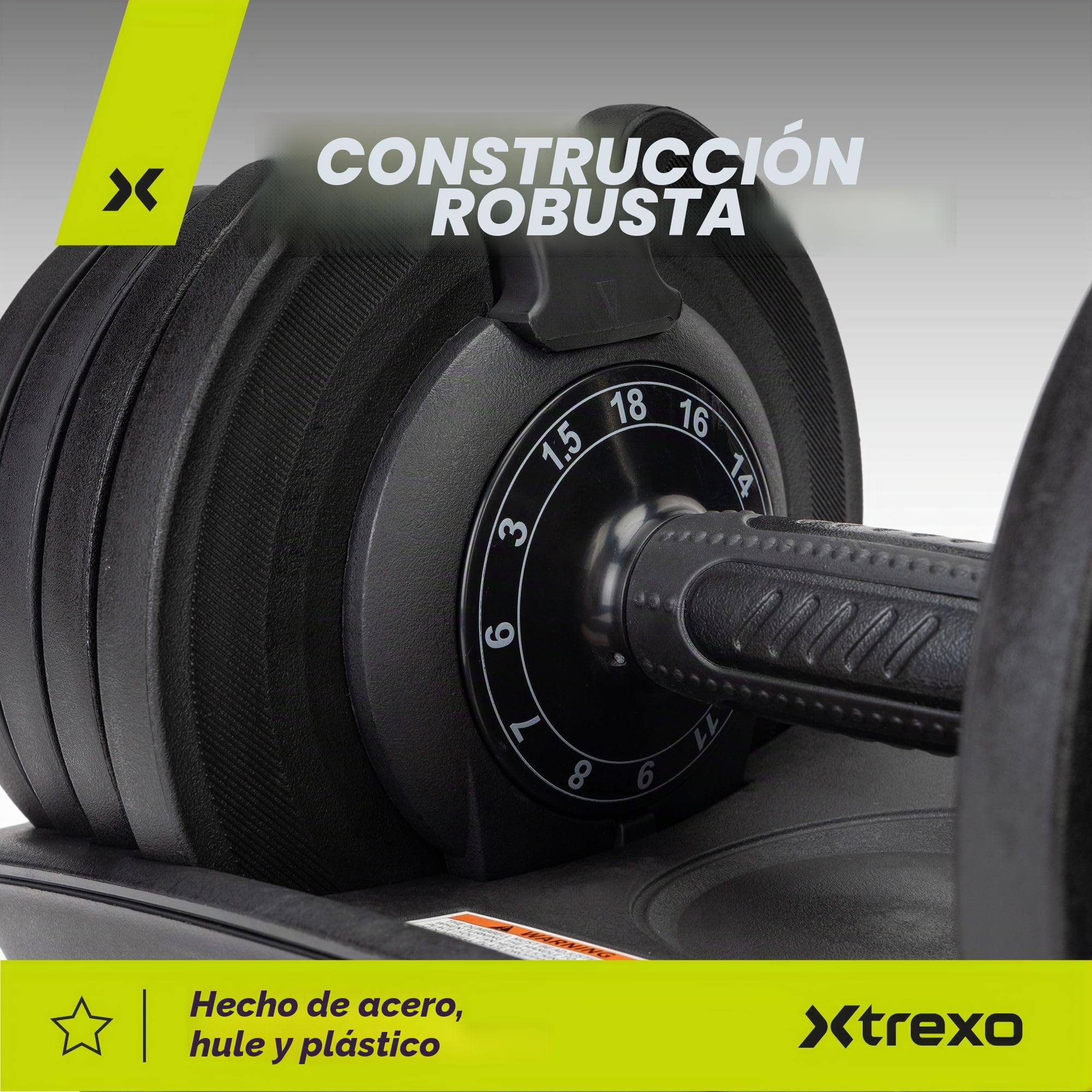 TREXO Mancuerna 18|24|32|40 kg con Pomo de Ajuste de Peso Mancuerna de Hierro para Fitness con Mango Ergonómico Antideslizante