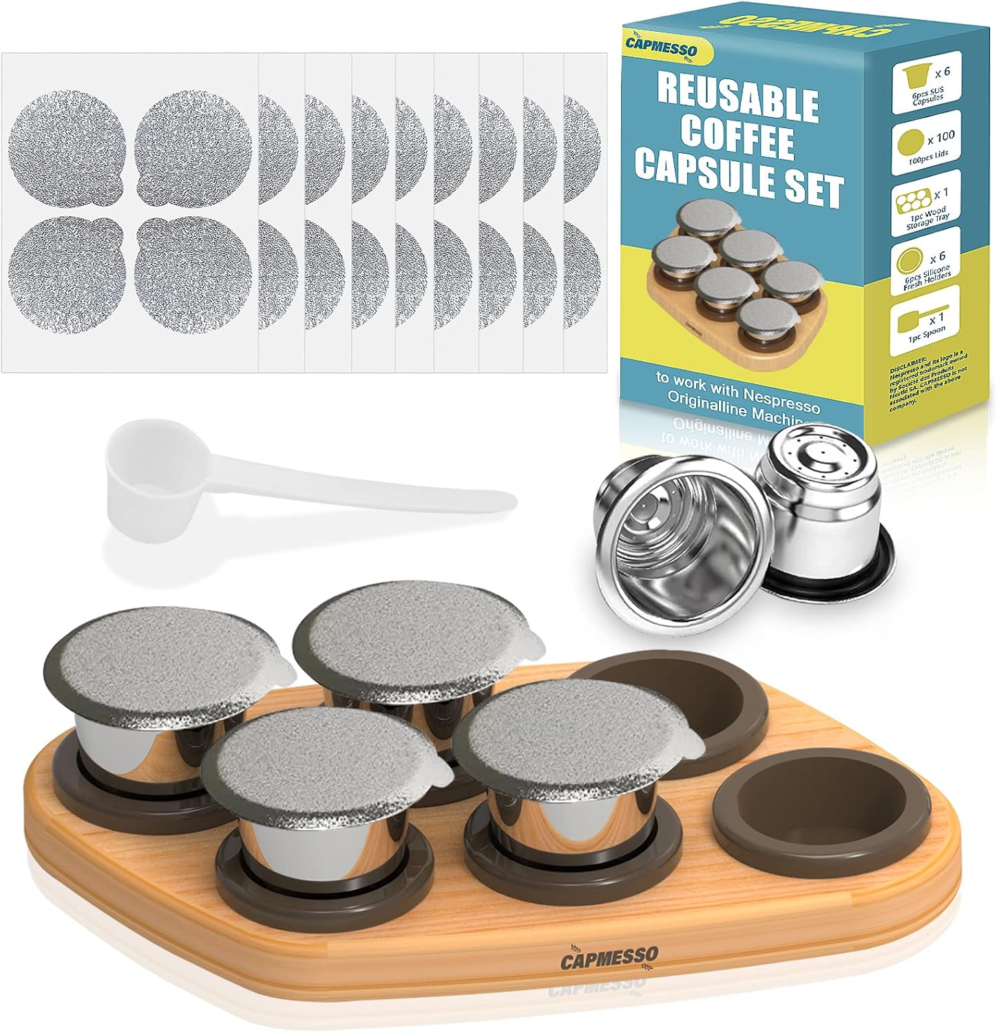 CAPMESSO Reusable Capsules for Nespresso OriginalLine