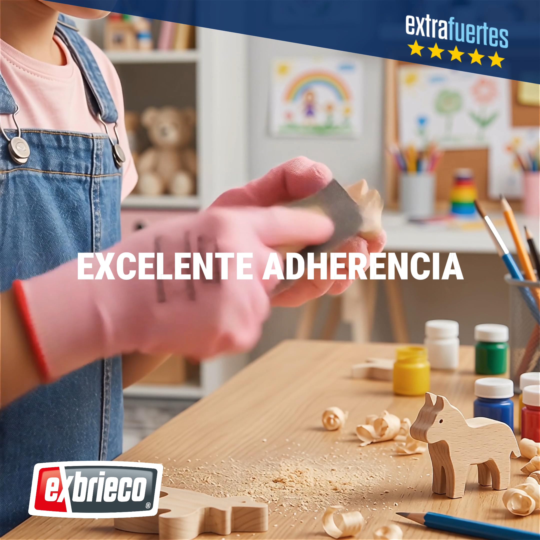 Pack 120 Guantes de Trabajo Para Niños, Antideslizantes, Transpirables, Poliéster con Látex Natural, Agarre Seguro, Protección Manos, Jardín, Playa, Bricolaje, Color Azul, Talla 4, 3XS