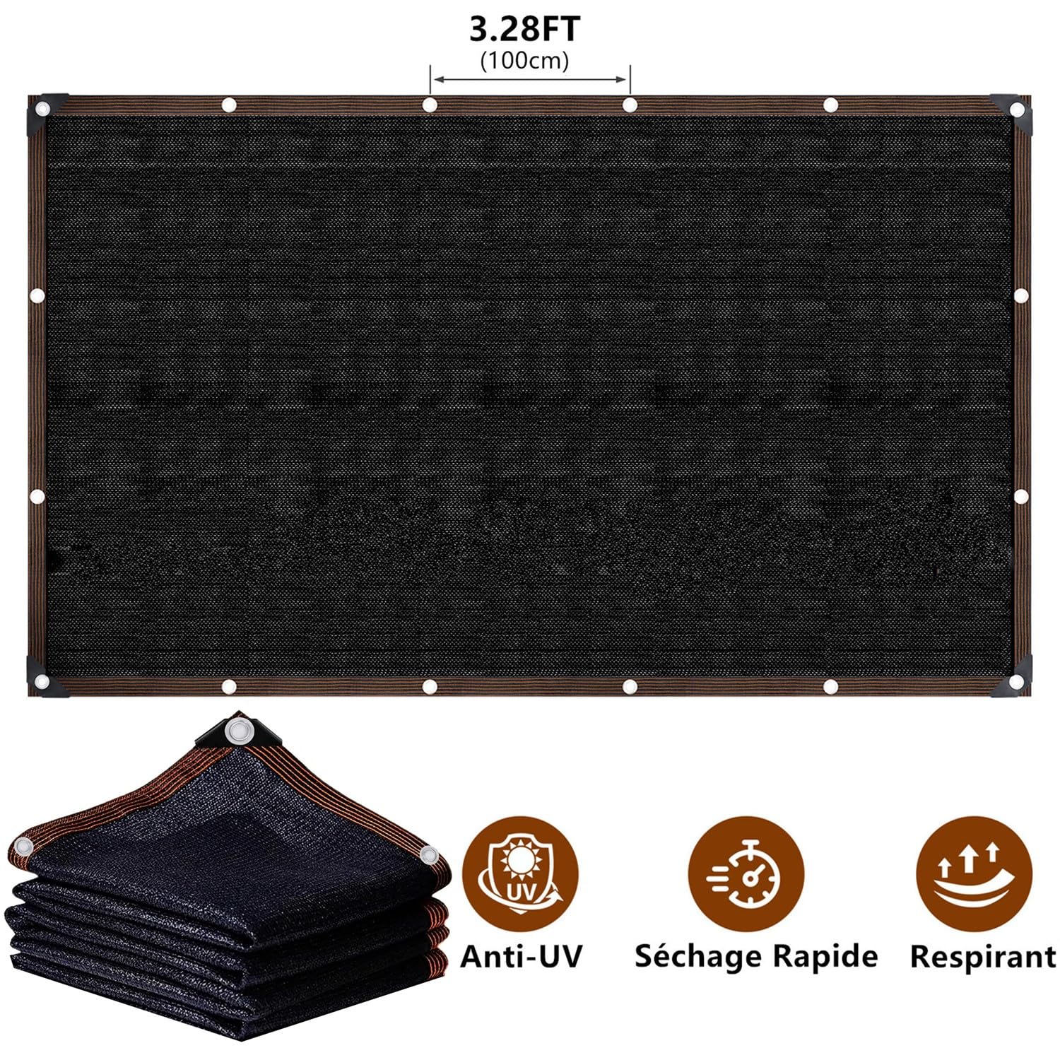 Tkanina zacieniająca na zewnątrz, 2 x 10 m90% ochrona przed promieniowaniem UV, siatka do szklarni, patio, roślin, kurnika, ochrona przed wiatrem, wodoodporna, czarna