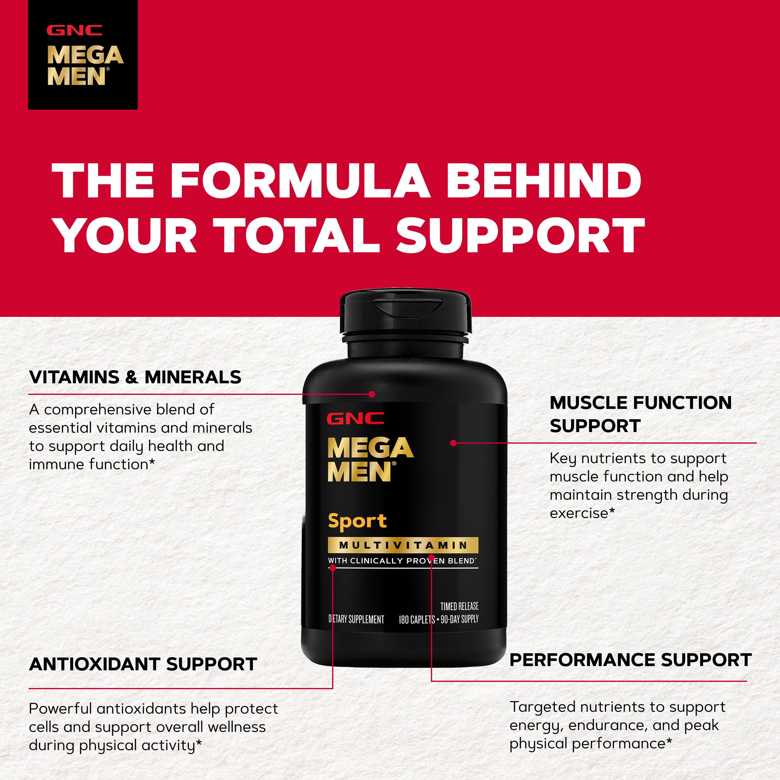 GNC Mega Men Sport Multivitamin for Men, Performance Support, 180 Count — Amazon image 5