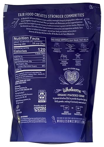 Miniatura 2 de Wholesome Sweeteners, Azúcar en Polvo, Orgánico de Comercio Justo, 1 lb