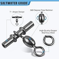 Vista 2 de Línea cruzada de pesca giratoria de 3 vías, 40 piezas de manga en forma de T, grúa de engarzado resistente, giratoria, de latón, triples giros