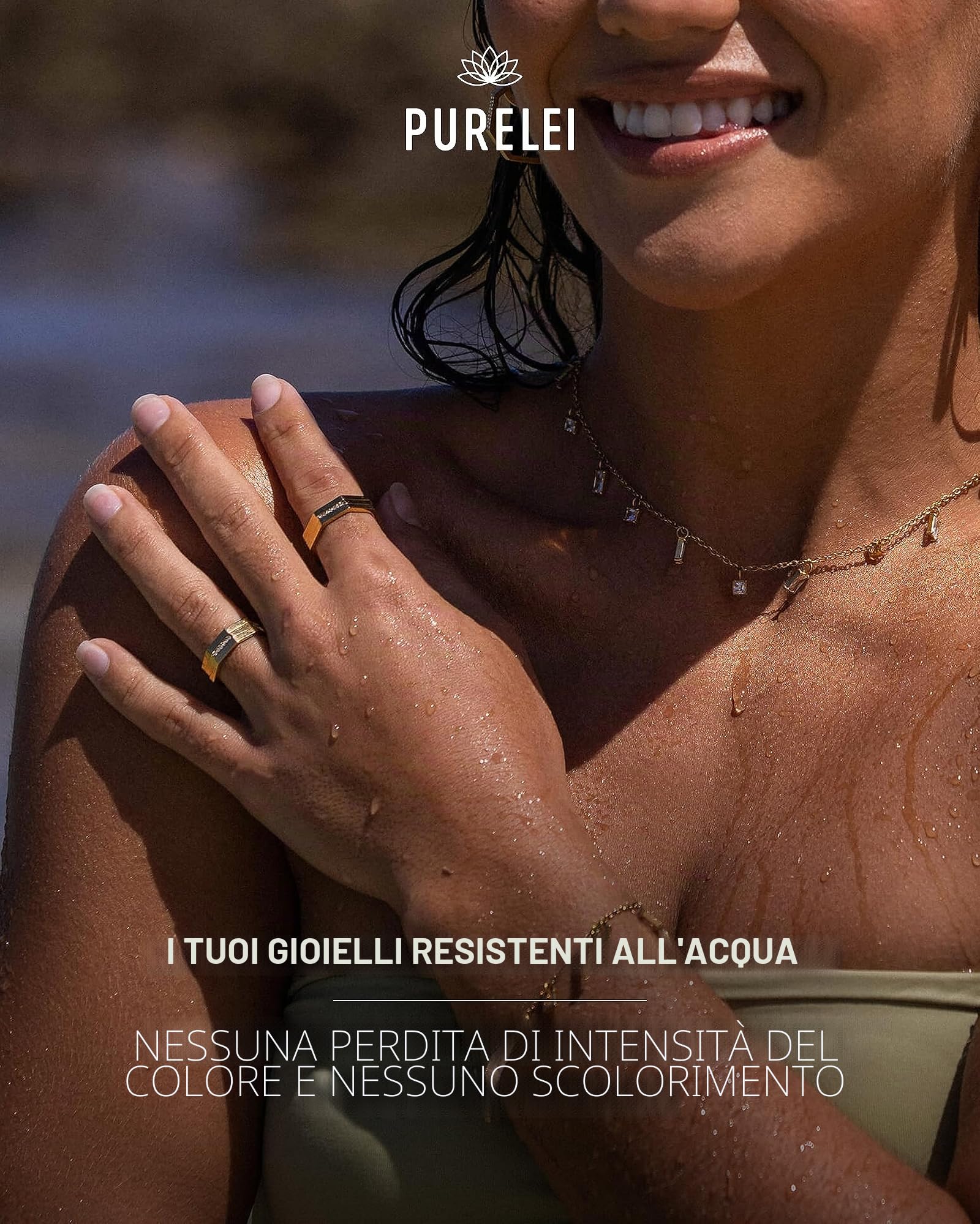 Purelei Powder - Collana da donna in acciaio inox resistente, impermeabile, lunghezza regolabile da 40 a 45 cm, per un look personalizzato