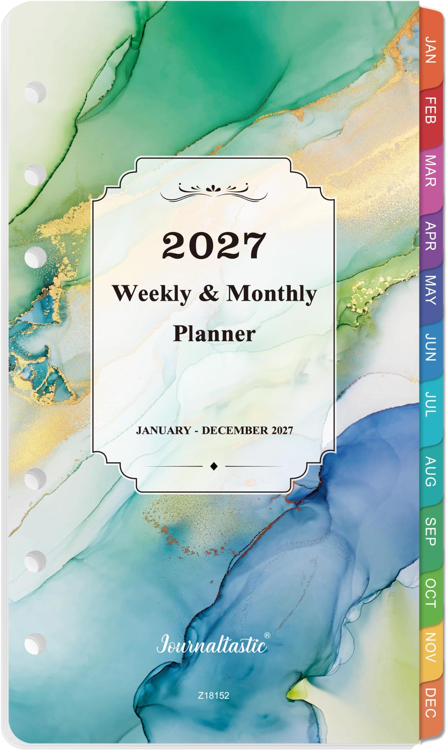 2027 Planner Refills - A6 Weekly & Monthly Planner Inserts, Planner Refills | Jan 2027 - Dec 2027, 3.75" x 6.75", A6 Planner Inserts with 6-Hole Punched, 2027 Planner Weekly and Monthly, Colorful Tabs