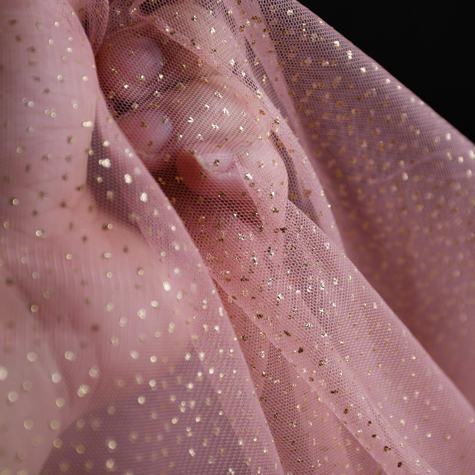 SHAYUAN 60" x 8 Yards Glitter Tulle Fabric Rolls for Bridal Veil Tutu Skirts Tulle Bolt Ribbons DIY Sewing Crafts Wedding Arch Bridal Showers