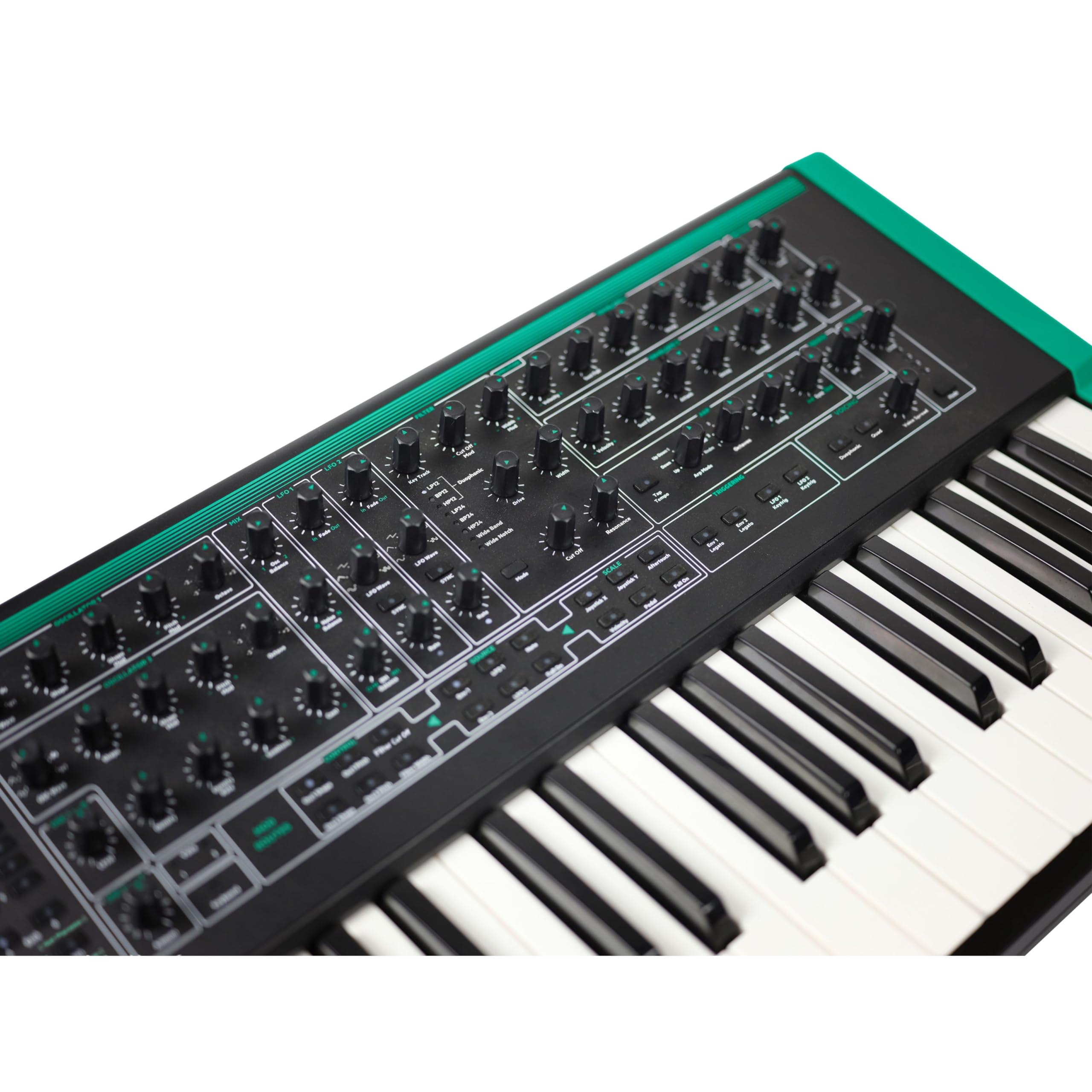 PWM - MANTIS - Sintetizzatore ibrido - 37 tasti sensibili alla velocità, di dimensioni standard - Uscita per cuffie stereo