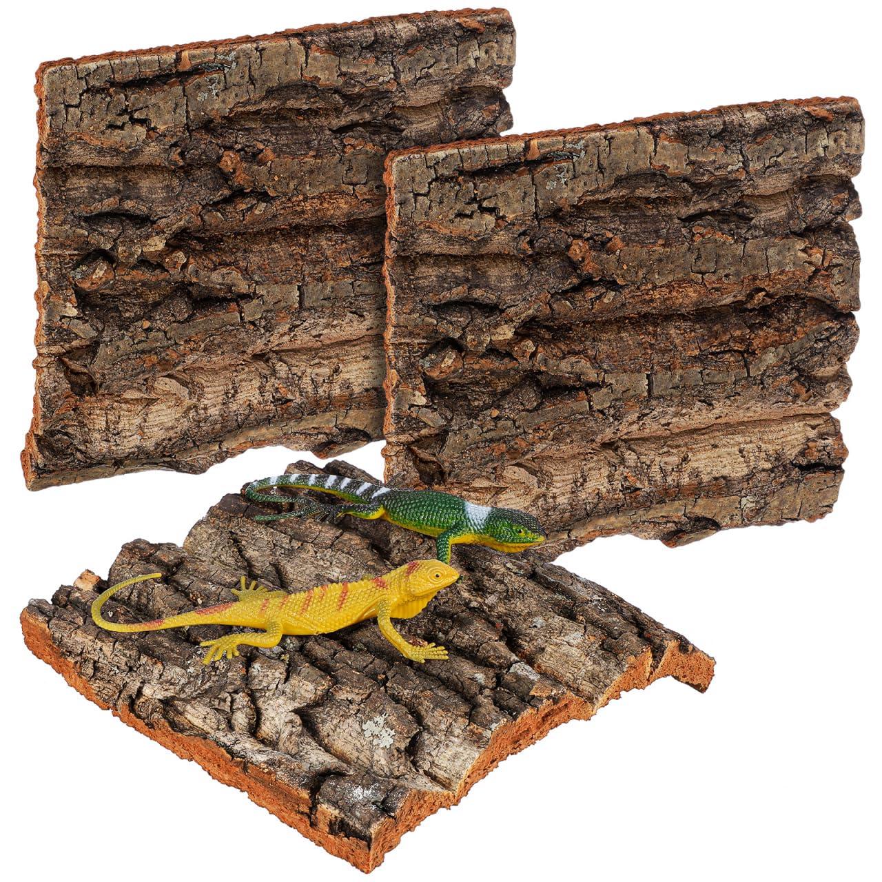 Gatuida Korkrinde Terrarium Rückwand: 4 Stück Rückwand Für Terrarium Deko Zubehör Natürliche Baumrindenoptik Korkstücke Baumrinde Hintergrund Wanddekoration Deko Für Schildkröte Gecko Bartagamen