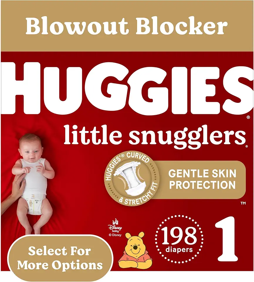 Baby Diapers Size 1 (8-14 lbs), 198ct, Huggies...