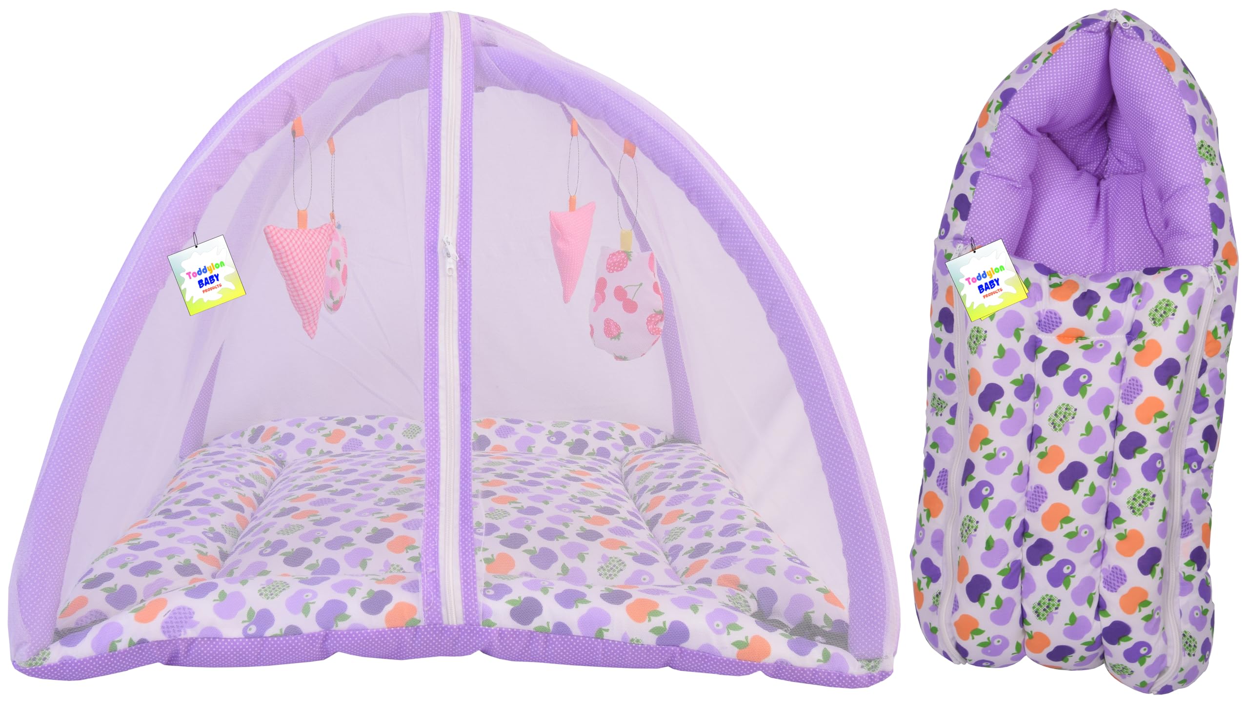 Baby Bedding Set New Born Baby Bed | Mattress | Mosquito Net | Carry Bag | Essentials | Carry Bag | Cotton Combo | Infant beds | Products (0-6 Months) (2PCS Set)
