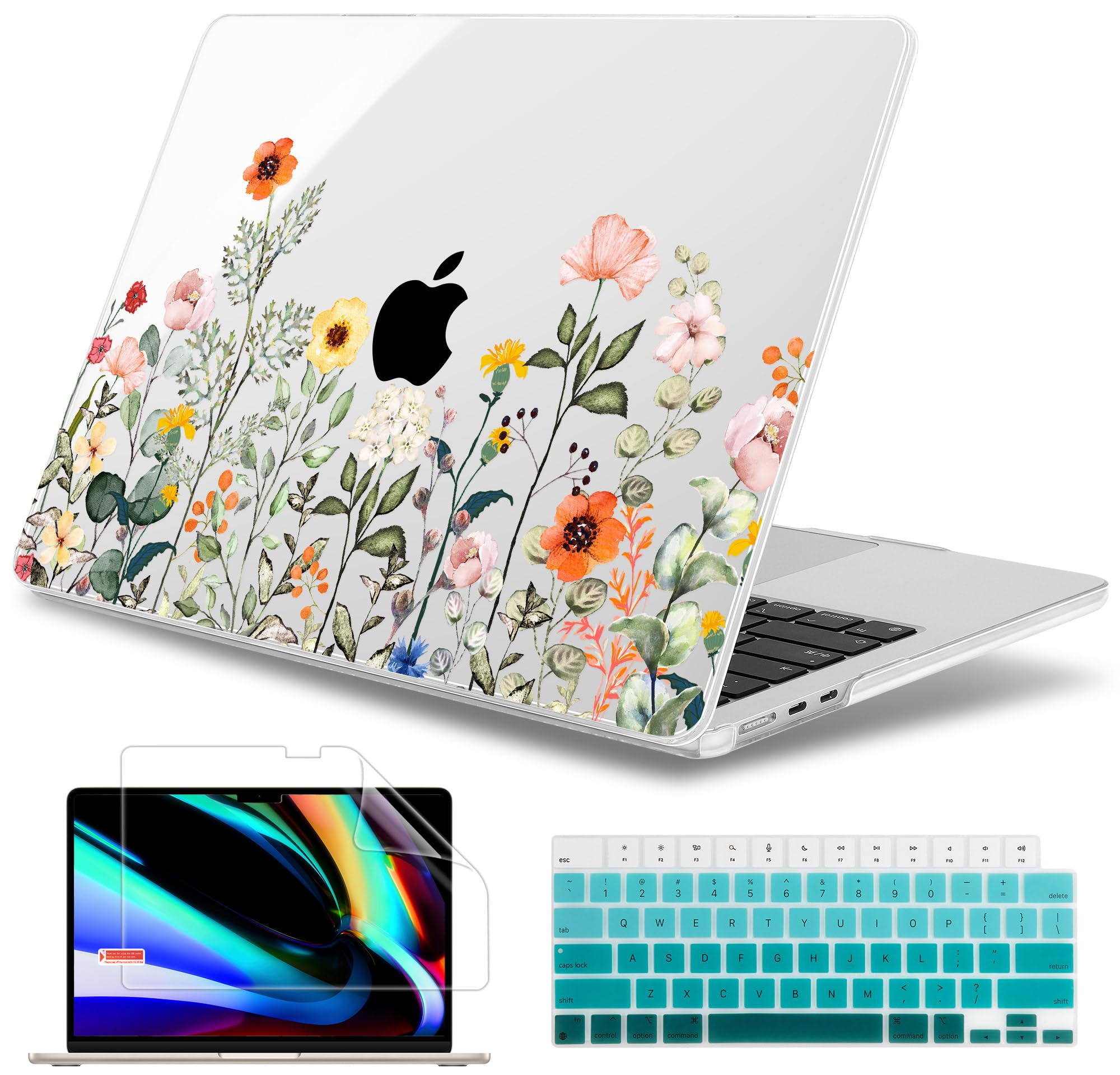 May Chen for M5 MacBook Air 13.6 Inch Case 2026 2025 2024-2022 Release M5 A3449 M4 A3240 M3 A3113 M2 A2681, Plastic Hard Shell Case for MacBook Air 13.6" with Retina Display, Spring & Flowers