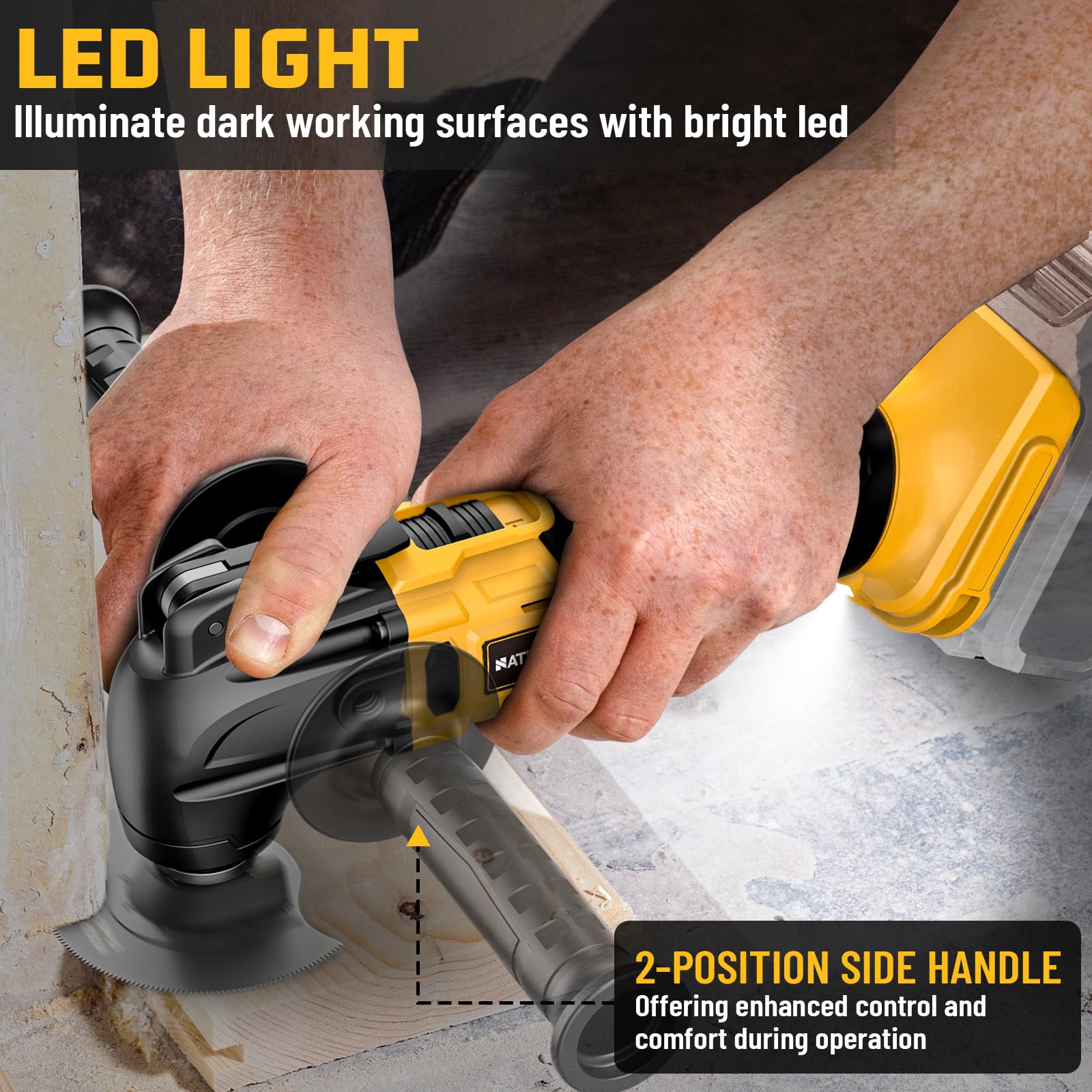 Cordless Oscillating Multitool Compatible With DeWalt 20V
