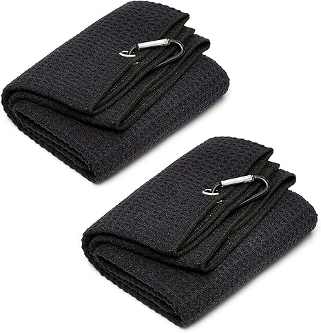 Review Black Golf Towel with Clip 2 Pack 15 x 23 inch Golf Towel for Golf Bags Microfiber Fabric Waffle Pattern Review Black Golf Towel with Clip 2 Pack 15 x 23 inch Golf Towel for Golf Bags Microfiber Fabric Waffle Pattern