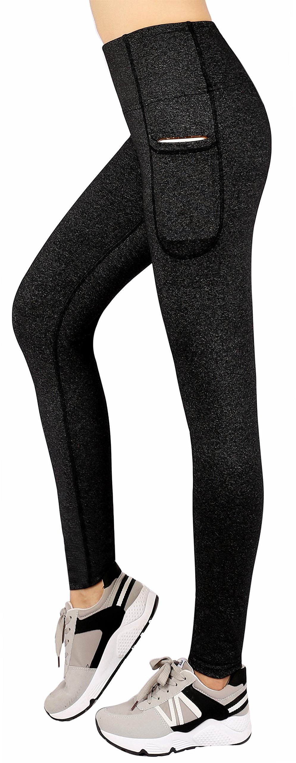 Sugar Pocket Women’s Yoga Pants Gym Workout Leggings Running Tights M Grey