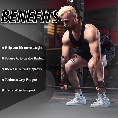 Miniatura 6 de Correa de levantamiento de pesas Strongman de 10 a 14 pulgadas, soporte de agarre verdadero y correas de muñeca resistentes para levantamiento de