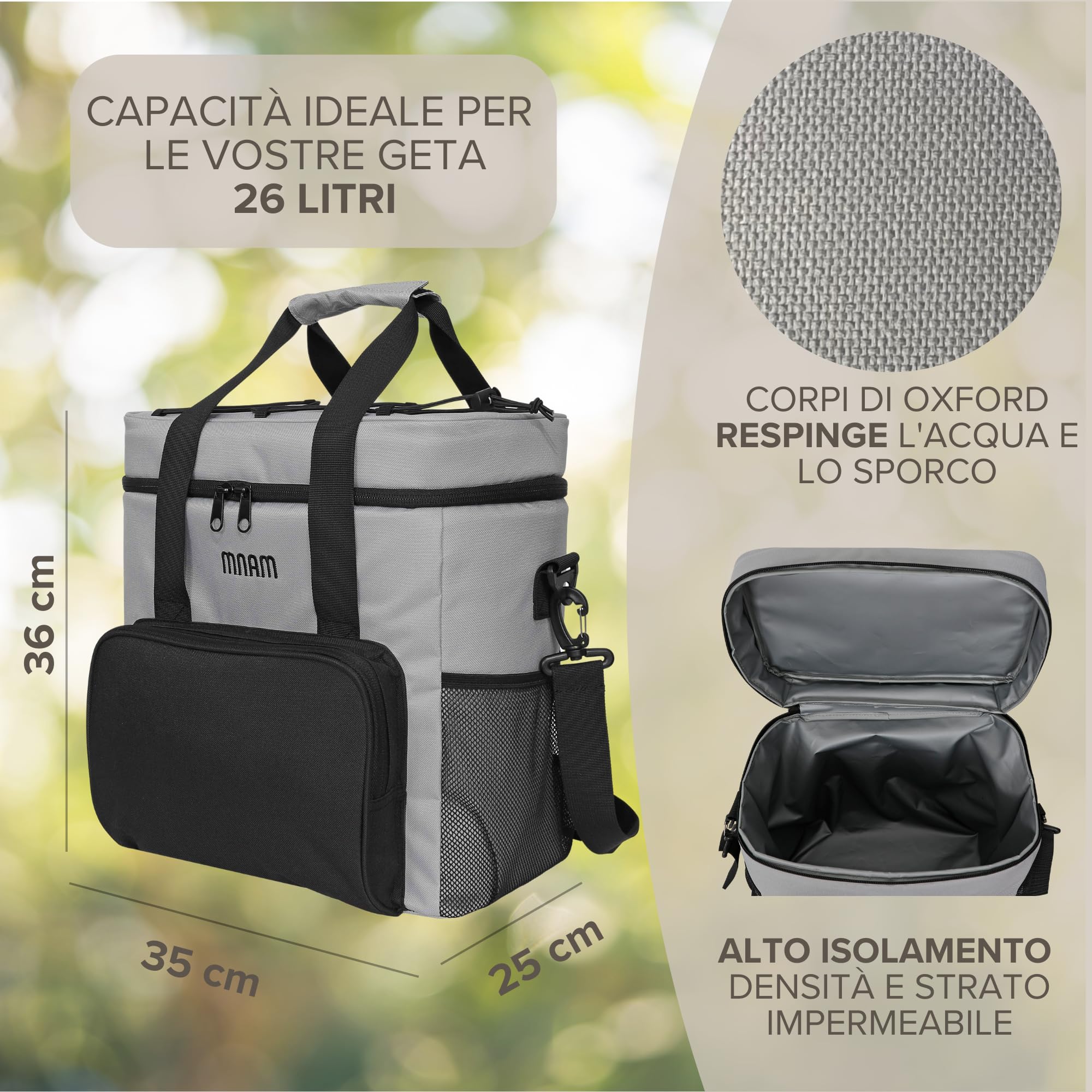 26L Borsa Termica Frigo portatile - Borsa Frigo Media Grande - Borsa Isoterma Porta Pranzo Grandi Dimensioni per Alimenti - Cooler Bag