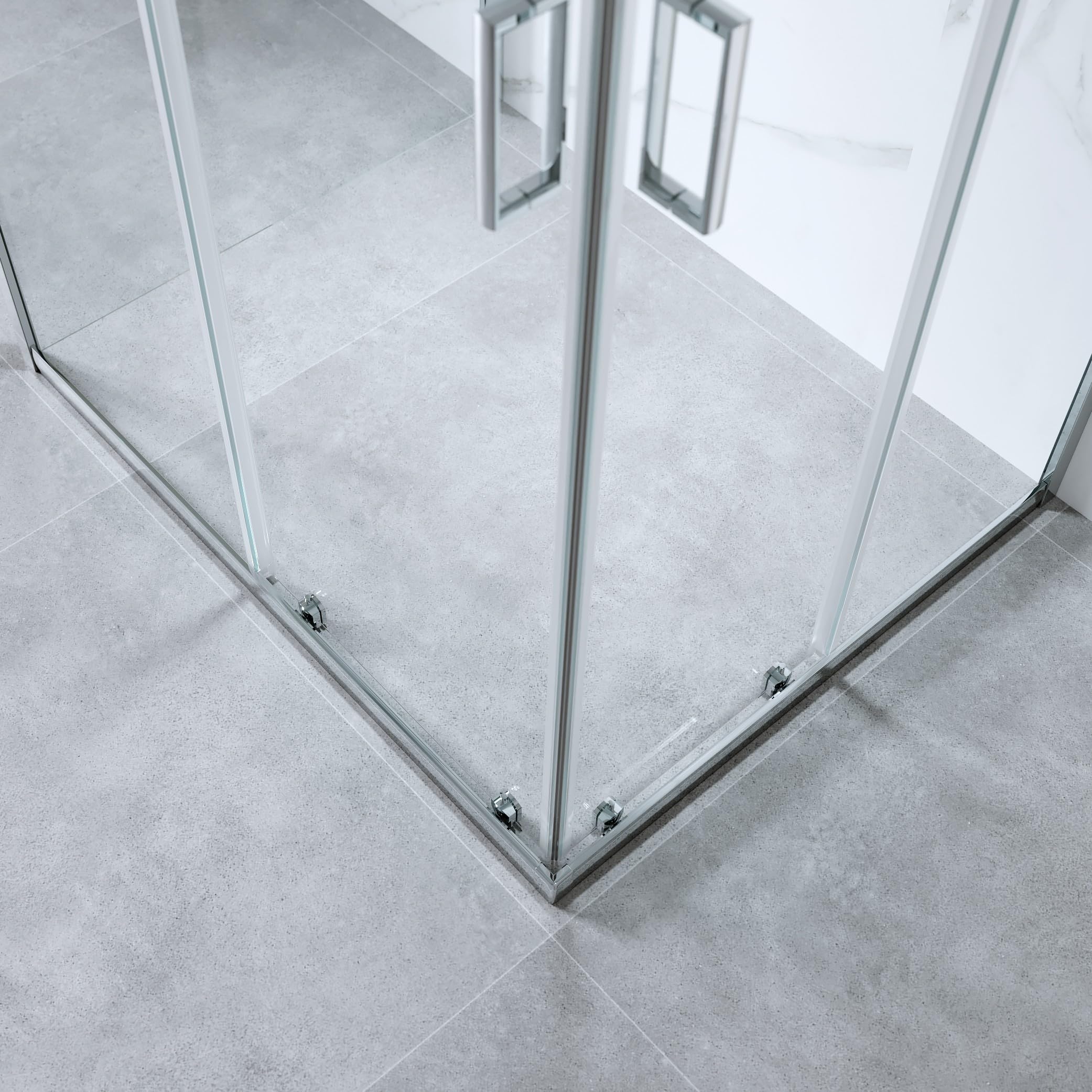 Box Doccia 3 Lati 70x90x70 cm x h185 - Cabina Doccia Scorrevole in Cristallo Temperato 6mm Trasparente, Profilo Cromato, Guarnizioni Antigoccia, Chiusura Magnetica e Maniglia ABS - Mod. Kiro