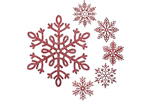 Decorative Red Snowflake Ornaments Add Festive Elegance to Your Winter Wonderland
