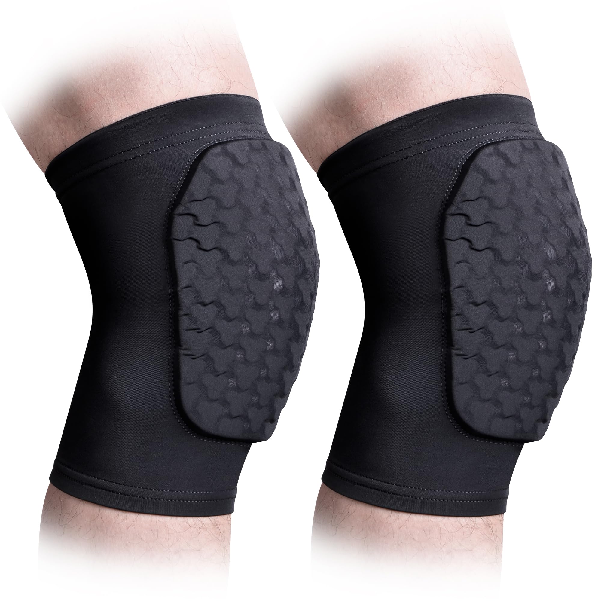 COOLOMG Basketball Knee Pad for Kids Youth Adult, Compression Anti-slip Knee Sleeve for Baseball Volleyball Football, Sports Knee Protector (1 Pair)
