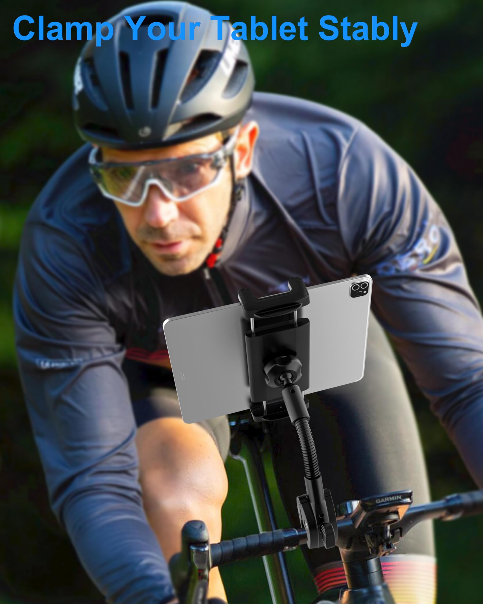 Supporto Tablet a Collo D'oca per Bici, Tapis Roulant, Spinning Peloton, Ellittica, Passeggino, Supporto Tablet Motociclo, Compatibile iPad Pro Air Mini, Galaxy Tab, 4,7-13", Tablet