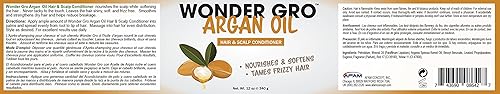 Miniatura 2 de Acondicionador de aceite de argán para el cabello, 12 onzas líquidas, tratamiento sin encrespamiento, nutre y suaviza por Wonder Gro