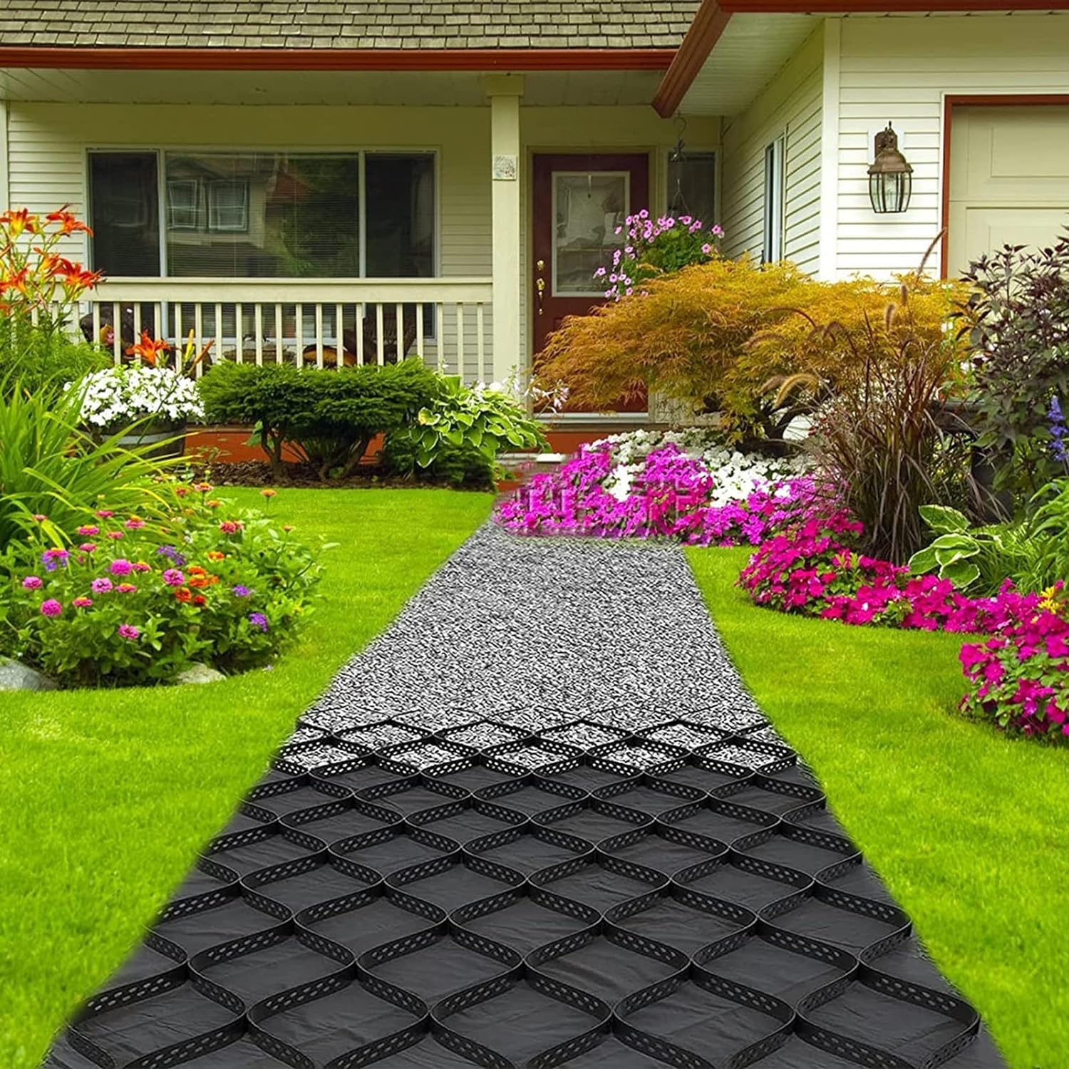 Réseau de mise à la terre polyéthylène pour stabilisateur gravier sol et terrasse