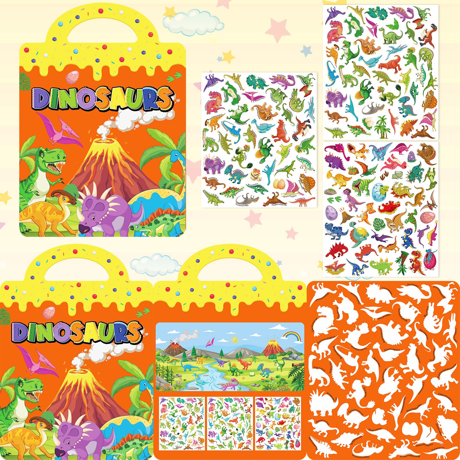 Lemicin Dinosaur Reusable Sticker Book - Image 2