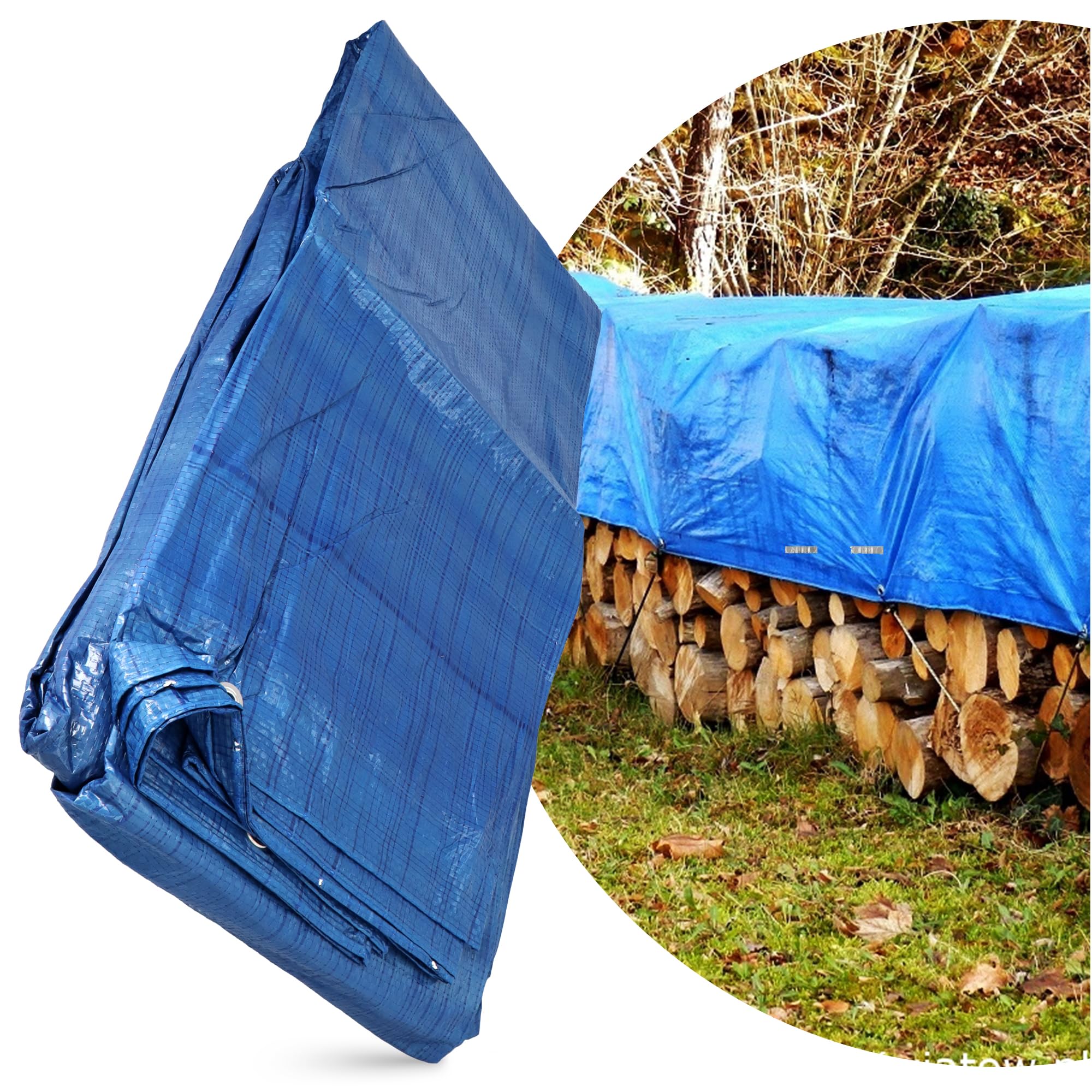 Lona Impermeable Exterior 6x10m PVC 50 g/m² Toldo de Protección Multiusos para Terrazas Muebles Jardín Piscina Coche Tarpaulina Industrial con Ojales Resistente al Agua