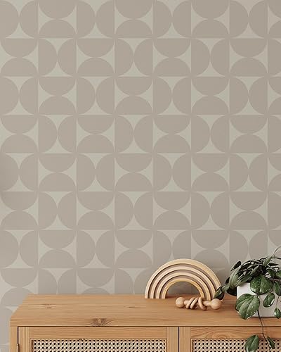 Miniatura 2 de Papel tapiz moderno Semi Circles  Papel tapiz autoadhesivo extraíble escandinavo  Geométrico Minimalista Despegar y Pegar (Muestra de 12 pulgadas de
