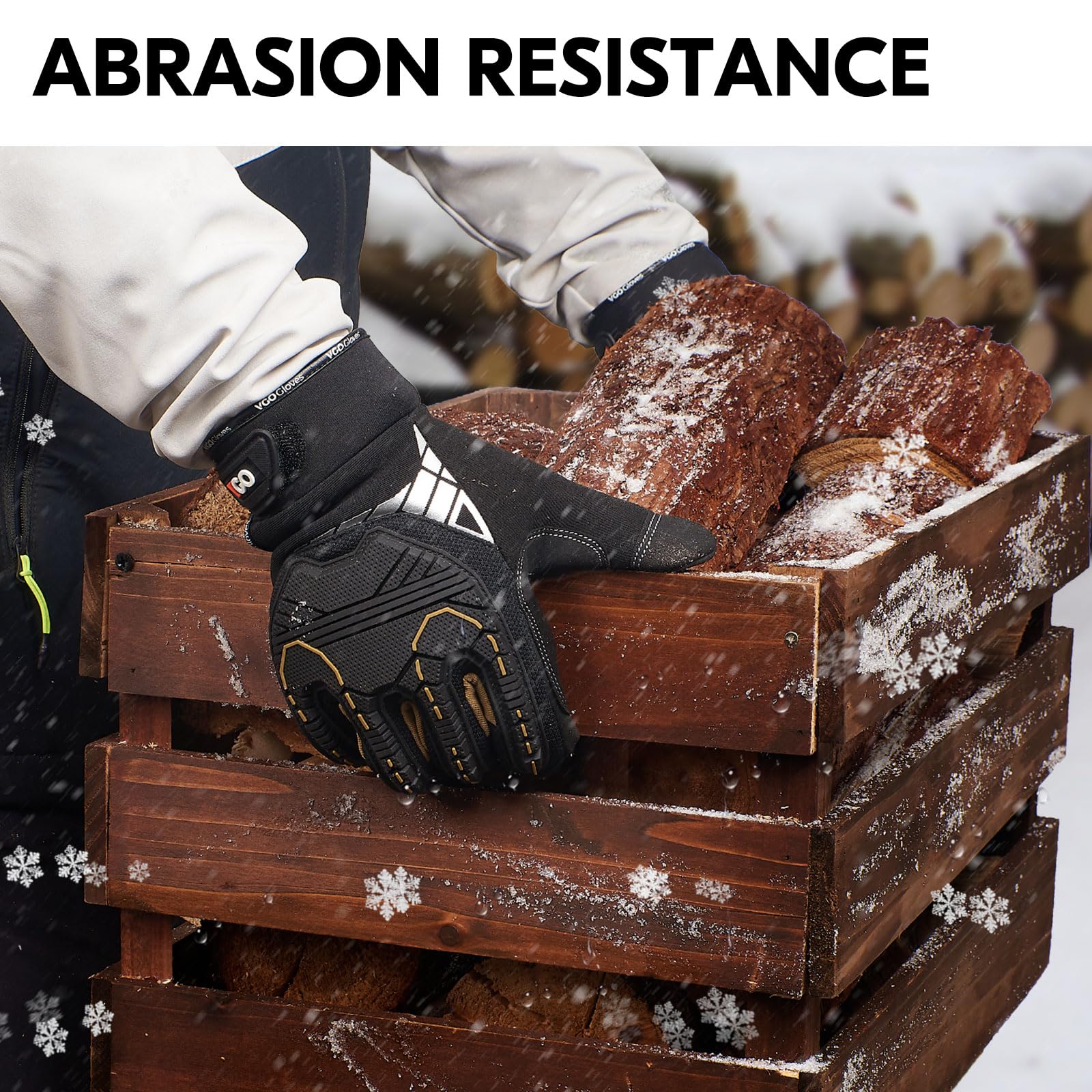 Vgo... Waterproof Thermal Gloves Touchscreen, Winter Work Gloves Men Cold Weather for Heavy Duty Freezer Moto Warehouse Driver Anti impact&vibration Safety Gloves, 1 pair — view 4
