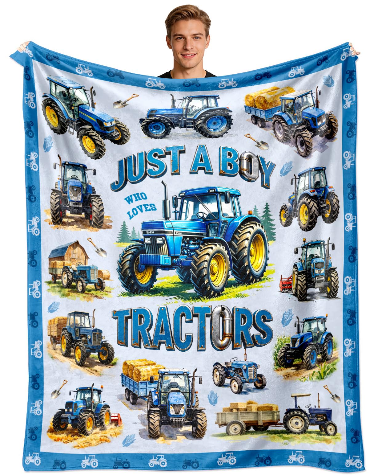 Jeambromi Tractor Blanket Gifts for Tractors Lovers Tractor Throw Blanket Tractors Bedding Decor Stuff Gifts 50"x40"