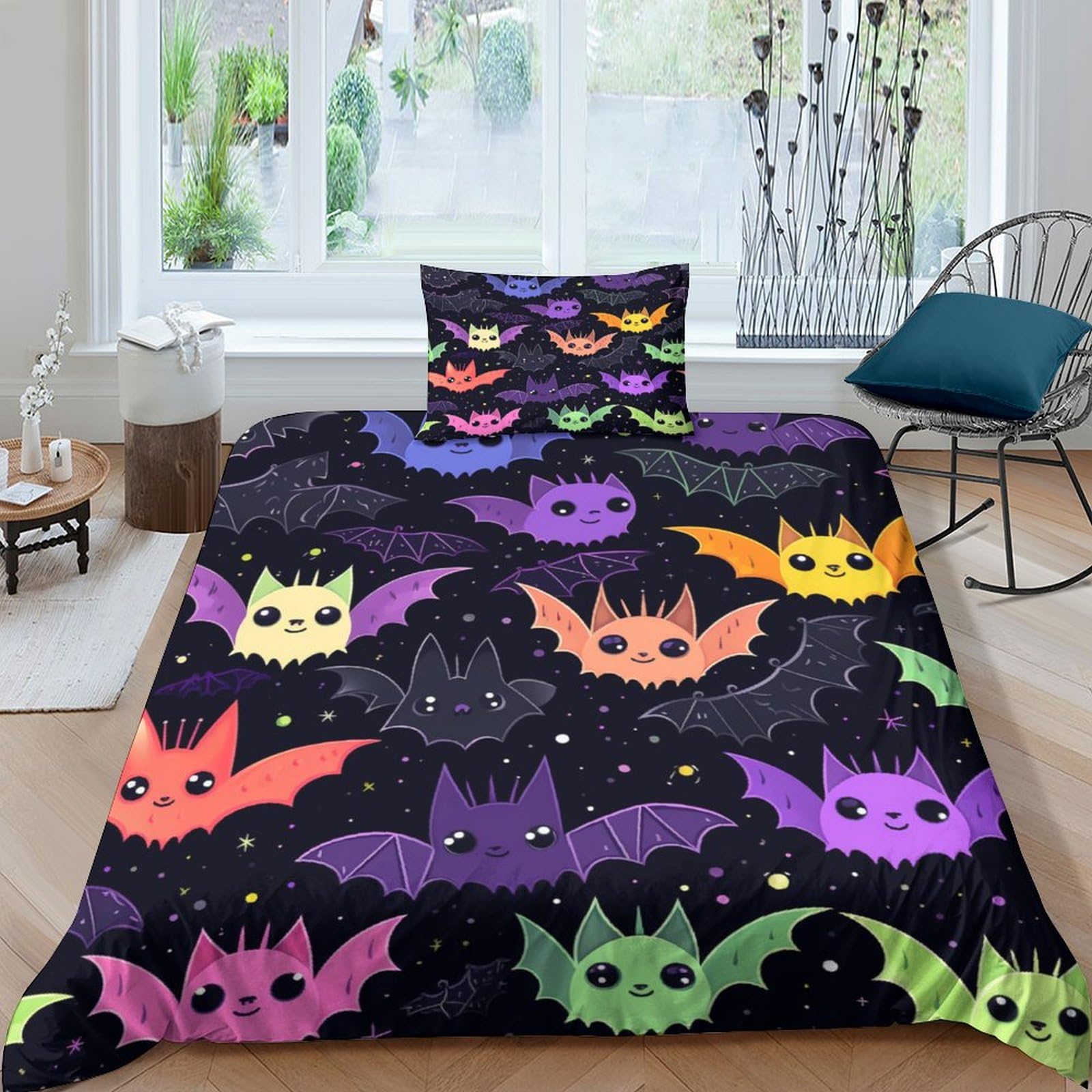 Parure de lit simple 135 microfibre housse de couette et taie oreiller pour enfant et ado