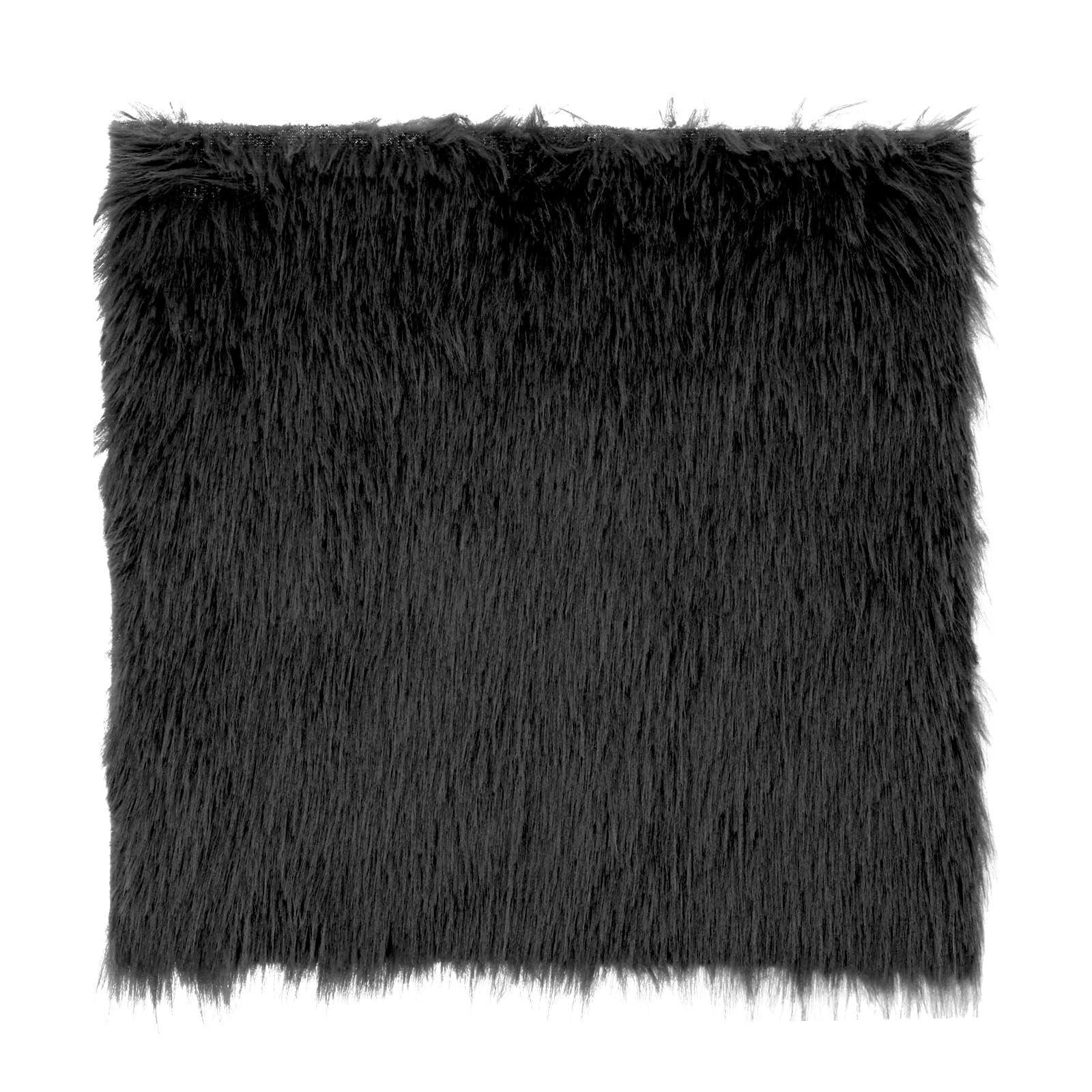 DMiotech 14"x14" Black Faux Fur Square Fabric, Fluffy Faux Fur for Crafts Gnomes, Animal Costumes, Cushions