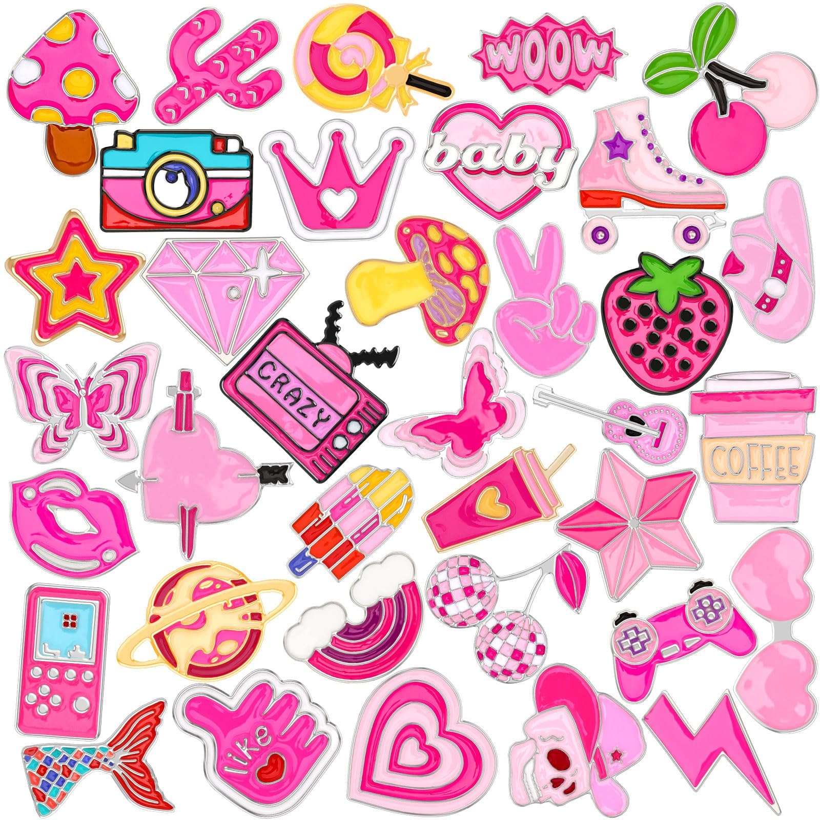 36 broches acrílicos a granel lindos pines de etiqueta para ropa, mochila, joyería, sombrero, chaqueta, decoración