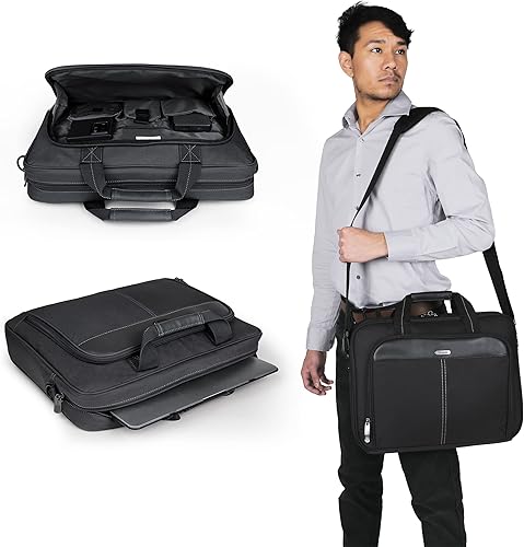 Miniatura 2 de Targus Bolsa para laptop  Maletín clásico delgado negro de 156 pulgadas espaciosa ergonómica funda acolchada de espuma para laptop para dispositivos