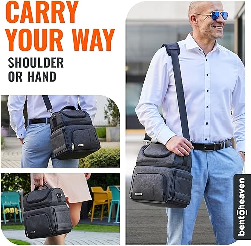 Miniatura 6 de Bentoheaven Lonchera para hombres y mujeres, materiales de primera calidad, capacidad extra grande (24 latas), doble cubierta, a prueba de fugas,