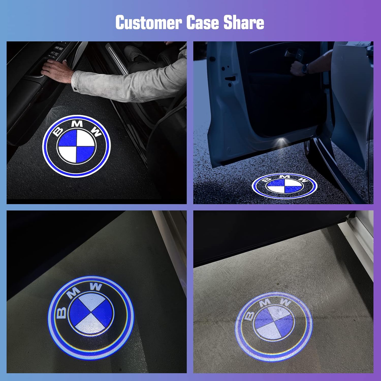 Buy Fadeless Car Door Light Logo, Glass Lens Car Door Projector Lights, Upgrade Light