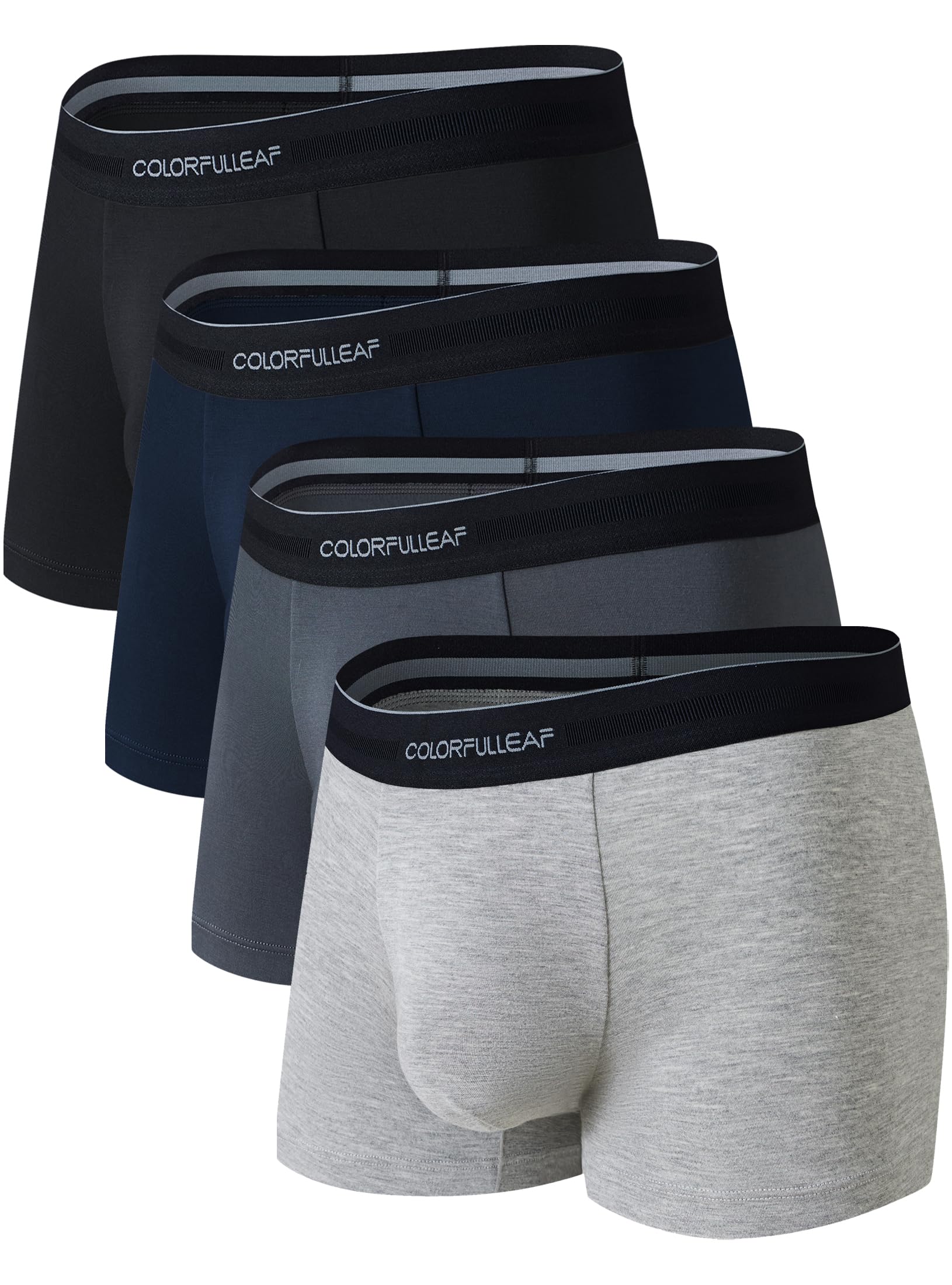 COLORFULLEAF Mens Underwear Moisture Wicking Rayon Made From Bamboo Boxer Briefs Mens Short Leg Quick Dry Travel Underwear