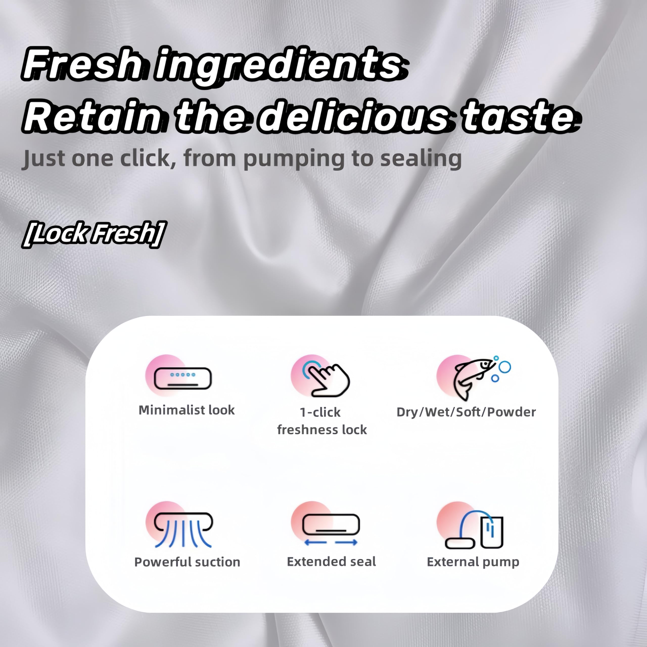 Food Sealing Machine Vacuum Sealing Machine, Vacuum Sealing Food Preservation, Easy Storage, Quick Vacuuming, Including 10 Bags(White)