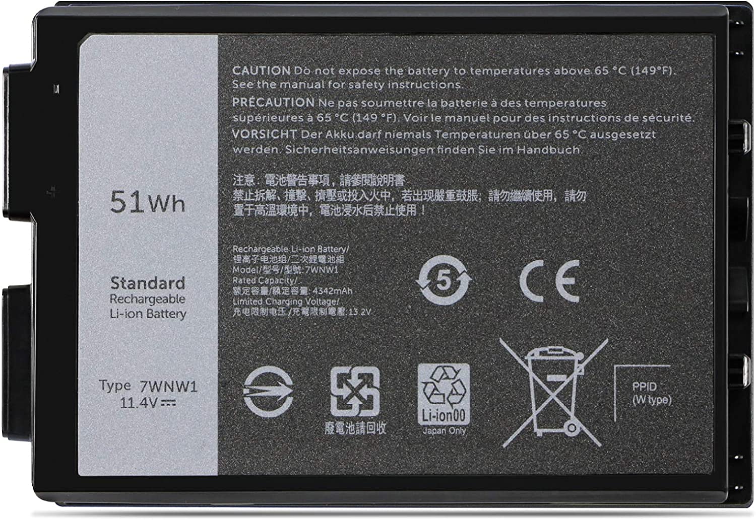 ANTIEE Compatible with 7WNW1 DELL Latitude 5420 5424 Rugged Latitude 7424 Rugged Extreme Series Laptop battery DMF8C 0DMF8C GK3D3 0GK3D3 11.4V 4342mAh 3-Cell