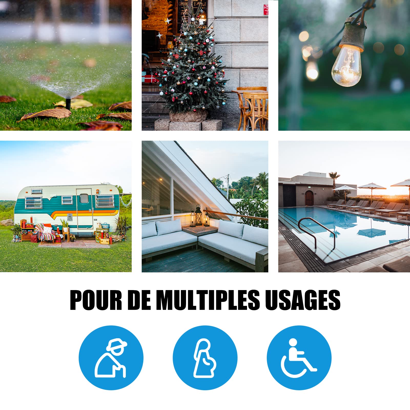 Mini Prise Télécommandée sans Fil Extérieure IP44 40 m 2300 W Noir/Vert