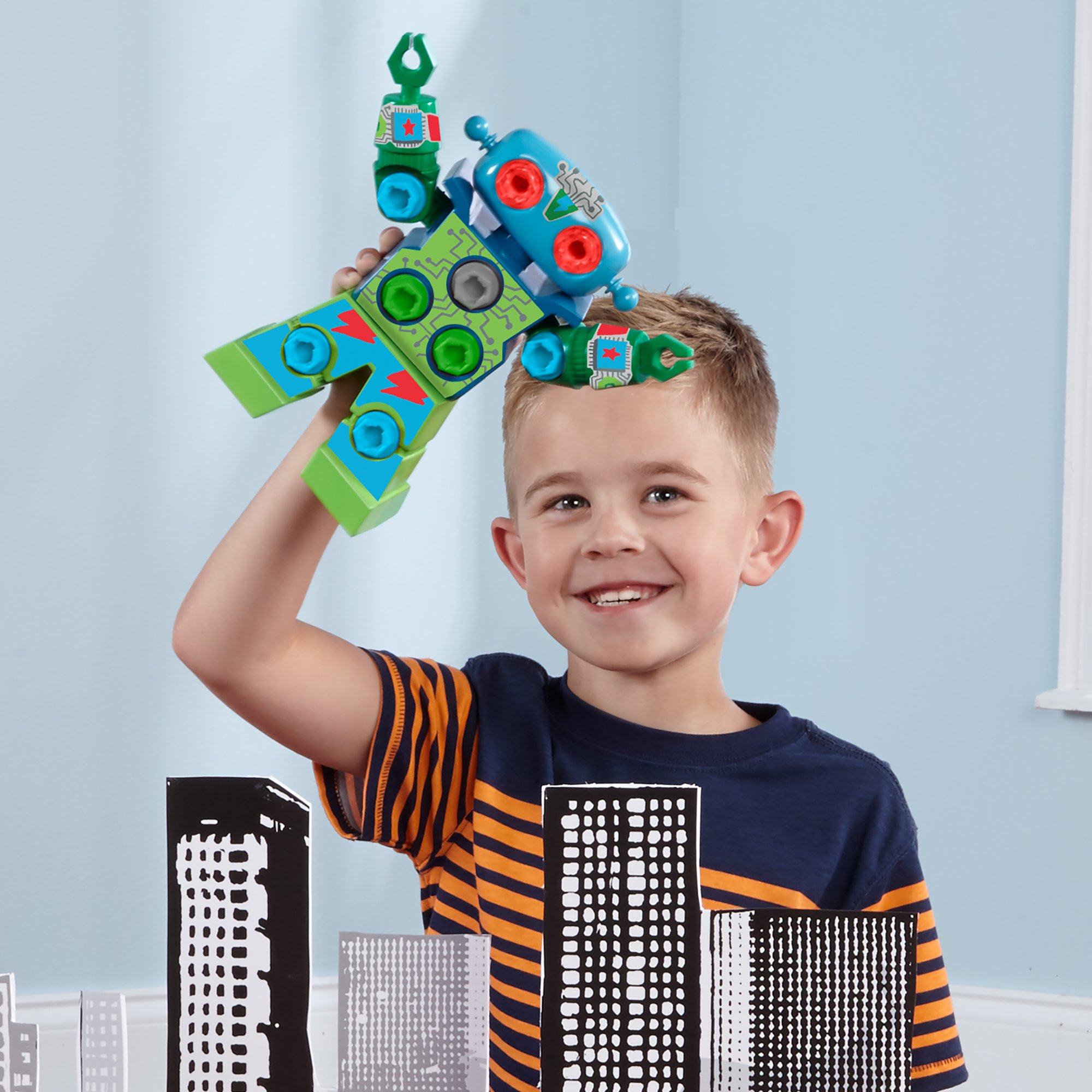 Learning Resources Robot Design & Drill® , robot da costruire, motricità , giocattolo bambini 3 anni, regali per bambini di 3-5 anni, Regali per bambini di 6-8 anni, bambini e bambine